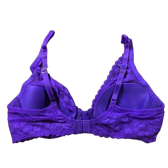 Natori Royal Purple Lace Convert-Straps Mesh Floral 34B - Picture 2 of 6
